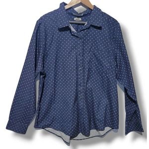 L.L. Bean men's blue wrinkle free button-down shirt - xl